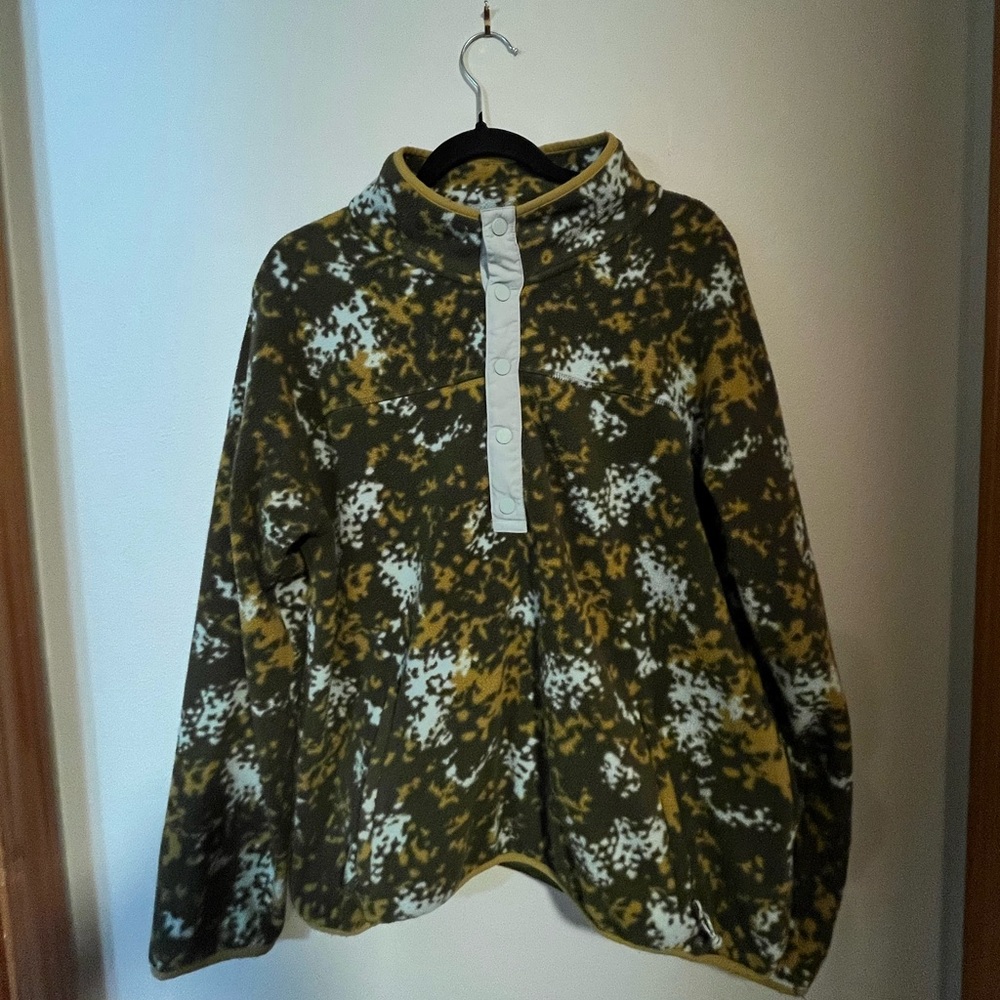 Women’s Large Burton’s Half Button Patterned Flee… - image 1